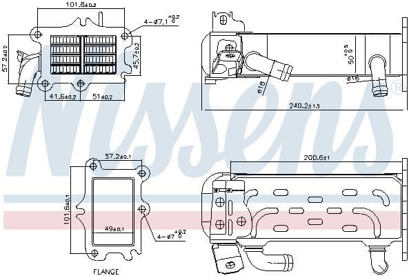 Uitlaatgassen radiator past: MERCEDES A (W176), B SPORTS TOURER (W246, W242), C (A205), C (C204), C (C205), C T-MODEL (S204), C T-MODEL (S205), C (W204), C (W205), CLA (C117) 1.8D/2.2D/2.2DH 06.06-