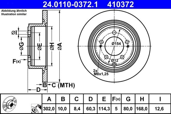 Brake disc Achter Links/Rechts past: CHRYSLER 200, SEBRING  DODGE CALIBER  JEEP COMPASS, PATRIOT  LANCIA FLAVIA  MITSUBISHI ASX, LANCER VIII, OUTLANDER II 1.6-3.6ALK 06.06-