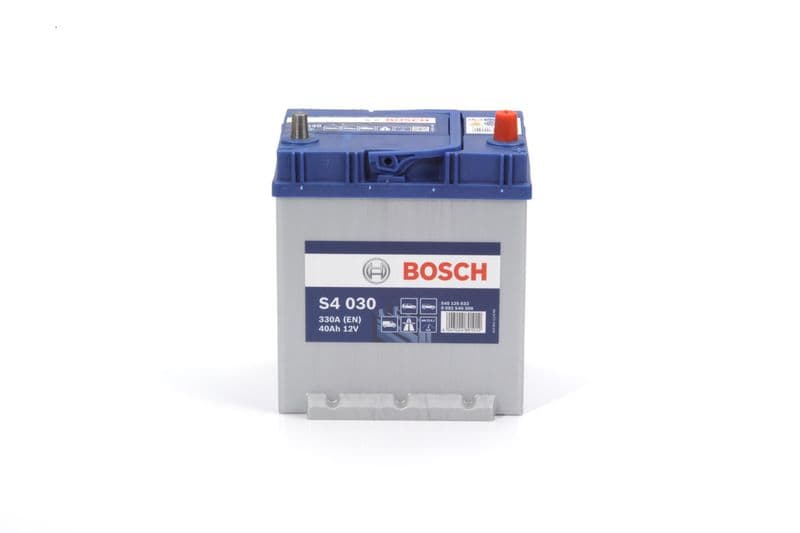 Batterij BOSCH 12V 40Ah/330A S4 (R+) 187x127x227 B00 - geen montageflens (beginnen)