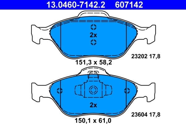 Remblokken set Voor , past: FORD FIESTA, FIESTA IV, FIESTA V, FUSION, KA, PUMA, STREET KA  MAZDA 121 III, 2  TOYOTA YARIS 1.0-1.8D 08.95-06.20