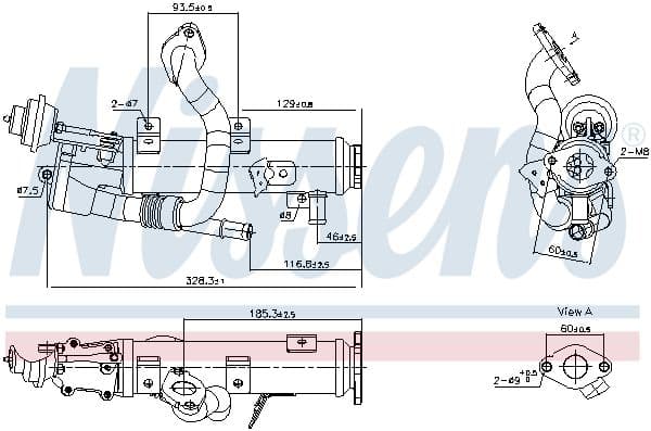 Uitlaatgassen radiator past: AUDI A4 ALLROAD B8, A4 B8, A5, A6 C6, Q5  SEAT EXEO, EXEO ST 2.0D 07.04-05.17