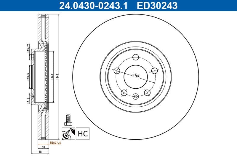 Brake disc Voor Links/Rechts past: POLESTAR POLESTAR 2 Electric 04.19-