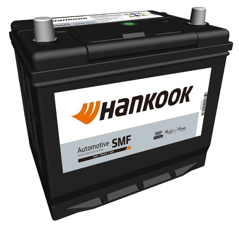 Batterij HANKOOK 12V 60Ah/480A (L+ dunne terminal (japanse voertuigen)) 230x172x220 B01 - montageflens 10,5 mm (beginnen)