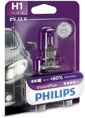Gloeilamp (blisterverpakking 1pcs) H1 12V 55W VisionPlus Plus 60%