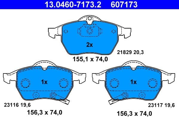 Remblokken set Voor , past: OPEL ASTRA G, ZAFIRA A  SAAB 900 II, 9-3, 9-5 1.9D-3.0D 07.93-12.09