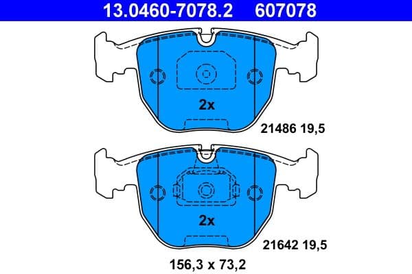 Remblokken set Voor , past: BMW 5 (E39), 7 (E38), X3 (E83), X5 (E53) 2.0-4.9 03.94-08.11