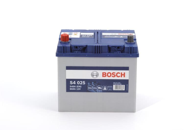 Batterij BOSCH 12V 60Ah/540A S4 (L+ standaard terminal) 232x173x225 B13 - montageflens 10,5 mm (beginnen)