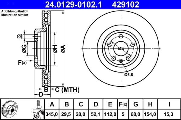 Brake disc Voor Links/Rechts past: AUDI A4 B8, A5, Q5 1.8-4.2 06.07-05.17