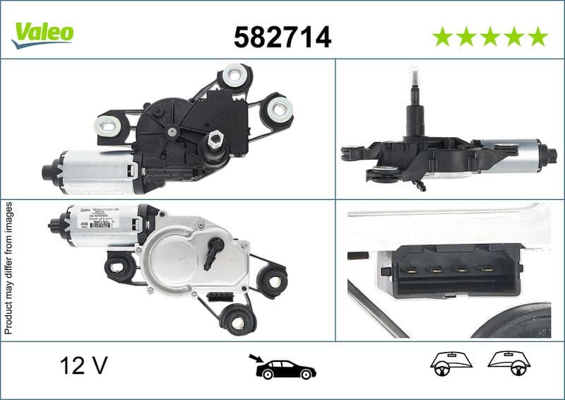 Ruitenwissermotor Achter past: SEAT ALTEA, ALTEA XL, LEON, TOLEDO III 03.04-07.15