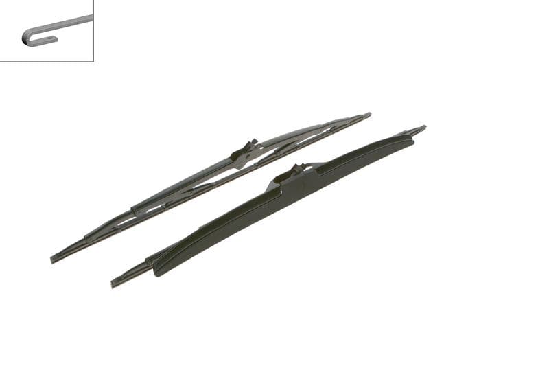 Wisserblad draaibaar Voor met spoiler (2pcs) 602S Twin 600mm past: BMW 5 (E34), 7 (E32)  RENAULT SAFRANE I, SAFRANE II 03.85-12.00