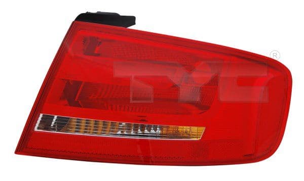 Achterlicht Links (extern, P21W, kleur indicator wit, kleur van het glas red) past: AUDI A4 B8 Saloon 11.07-05.16