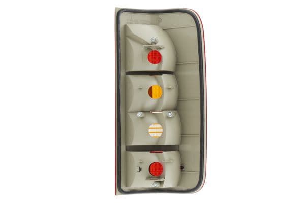 Achterlicht Links (P21/5W/P21W, kleur indicator oranje, kleur van het glas red, anti-fog licht, achteruitrijlicht) past: VW LT II Bus / Gesloten lichaam 05.96-07.06