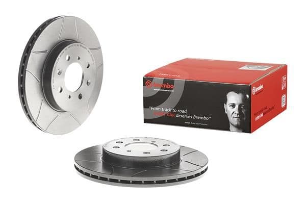 Brake disc, BREMBO Max, 1pcs, Cut, Voor   Links/Rechts, buitendiameter 262 mm, dikte 21 mm, past: HONDA CITY V, CIVIC IV, CIVIC V, CIVIC VI, CIVIC VII, CIVIC VIII, CRX II 1.1-2.0D 01.88-