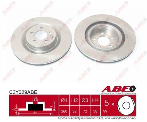 Brake disc voor Links/Rechts (360mmx32mm) past: CHRYSLER 300 C, 300C  DODGE CHALLENGER, CHALLENGER SRT8, CHARGER, MAGNUM 01.05-