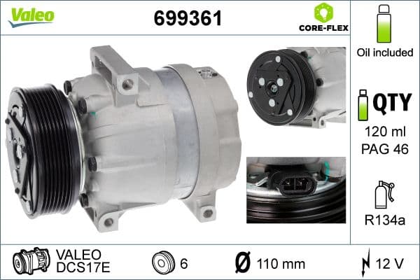 Airconditioning compressor past: NISSAN INTERSTAR, PRIMASTAR  OPEL MOVANO A, VIVARO A  RENAULT AVANTIME, ESPACE III, MASTER II, MEGANE I, MEGANE I CLASSIC, MEGANE I COACH 1.4-2.5D 08.95-