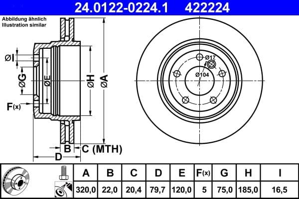 Brake disc Achter Links/Rechts past: BMW X3 (E83) 2.0-3.0D 09.03-12.11