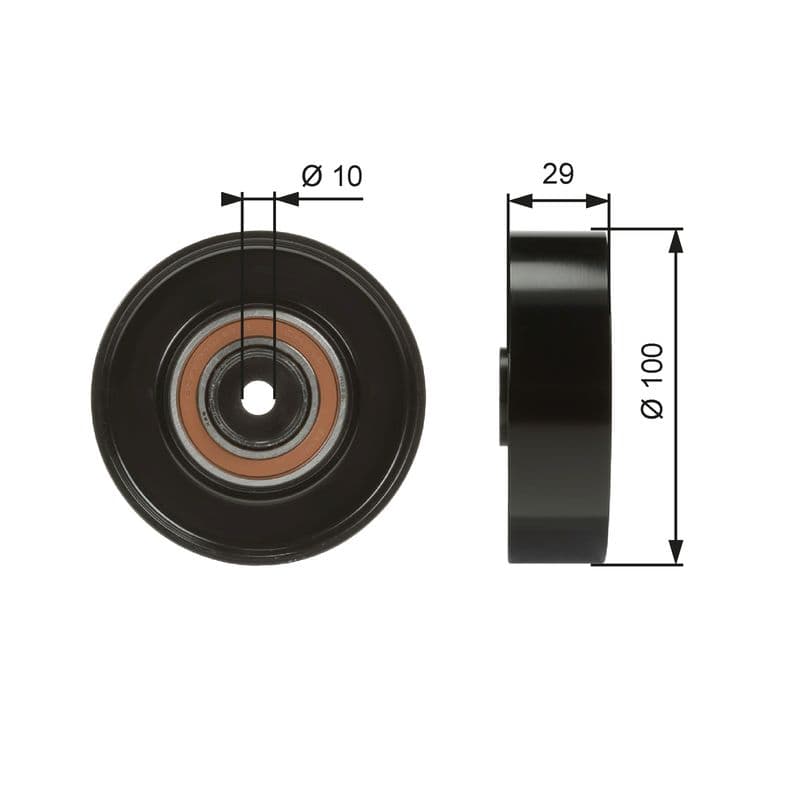 Deflection/Guide Pulley, V-ribbed belt