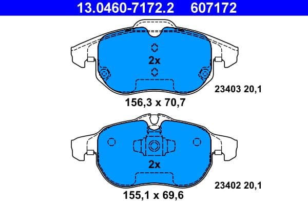 Remblokken set Voor , past: CHEVROLET VECTRA  FIAT CROMA  OPEL ASTRA H, ASTRA H GTC, SIGNUM, VECTRA C, VECTRA C GTS, ZAFIRA B  SAAB 9-3, 9-3X 1.6-3.2 02.98-02.15