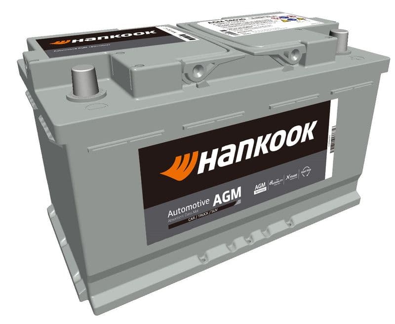 Batterij HANKOOK 12V 80Ah/800A (EN) START&STOP AGM (R+ standaard terminal) 314x174x190 B13 - montageflens 10,5 mm (agm/beginnen)
