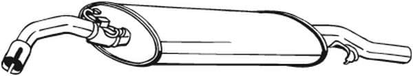 Uitlaatsysteem achterste geluiddemper past: VW GOLF II 1.0/1.3/1.6 08.83-12.92
