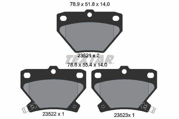Remblokken set Achter , past: PONTIAC VIBE  TOYOTA CELICA, COROLLA, COROLLA VERSO, IST, MATRIX, PRIUS, VIOS / SOLUNA VIOS, YARIS, YARIS VERSO 1.0-2.0D 08.87-12.09