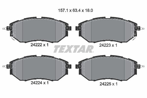 Remblokken set Voor , past: SUBARU FORESTER, IMPREZA, LEGACY IV, LEGACY V, LEGACY VI, LEVORG, OUTBACK, TRIBECA, WRX 1.6-3.6 09.03-