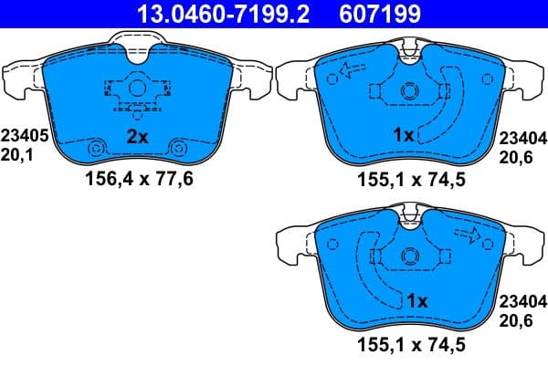 Remblokken set Voor , past: OPEL SIGNUM, VECTRA C, VECTRA C GTS  SAAB 9-3, 9-3X 1.8-3.2 08.02-02.15