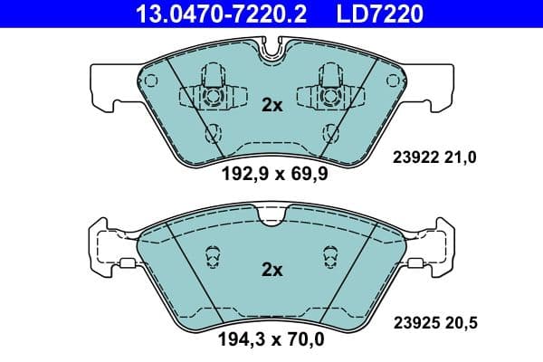 Keramische remblokken Voor , past: MERCEDES E T-MODEL (S211), E (W211), GL (X164), M (W164), R (W251, V251) 3.0-5.0 10.03-12.14