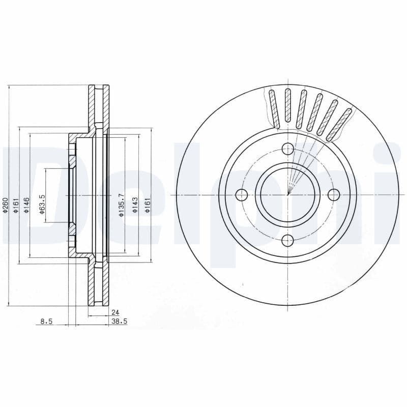 Remschijf set (2 stuks) Voor Links/Rechts past: FORD COUGAR, MONDEO I, MONDEO II, MONDEO III, SCORPIO I, SCORPIO II  FORD USA CONTOUR 1.6-2.9 01.93-03.07