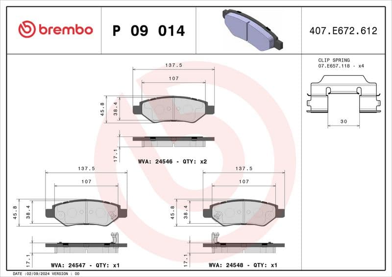 Remblokken set Achter (met een dempingskussen  met extra's), past: CADILLAC CTS, CTS SPORT, SRX  CHEVROLET CAMARO  FORD KUGA III 1.5-6.2 01.08-
