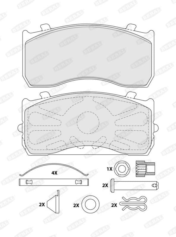 Remblokken set Achter/Voor KNORR SB/SN5 past: MAN L2000, TGL I, TGL II, TGS I  MERCEDES ACCELO, ACTROS MP2 / MP3, ACTROS MP4 / MP5, ANTOS, ATEGO, ATEGO 2, ATEGO 3, AXOR 2 471.943-OM936.971 06.93-