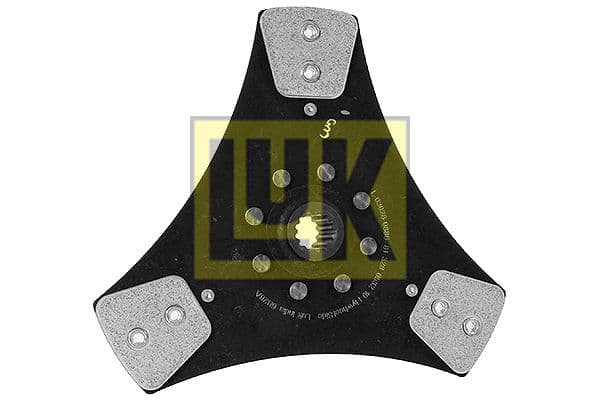 Koppelingsplaat/plaat keramiek (280mm  aantal peddels: 3) past: JOHN DEERE 5038D, 5045D, 5045E, 5055D, 5055E 2WD, 5055E 4WD, 5065E 2WD, 5065E 4WD, 5103, 5103 S, 5104, 5104 IN, 5203, 5203 S, 5204