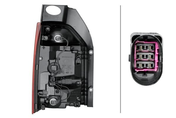 Achterlicht Rechts (LED, kleur indicator wit, kleur van het glas red, anti-fog licht, achteruitrijlicht) past: VW TRANSPORTER T6 Bus / Oversize lichaam 04.15-02.19