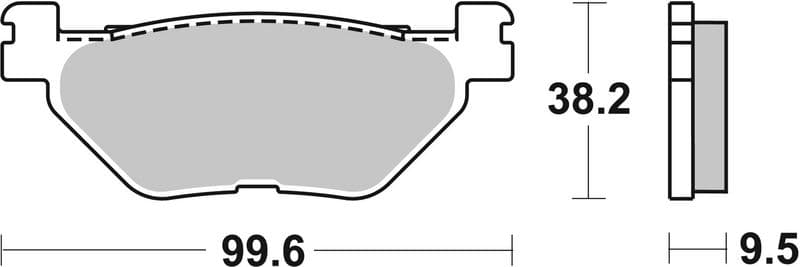 Brake pads Achter, beoogd gebruik: route, materiaal: sinter-SP, 38,2x99,6x9,5mm past: YAMAHA XV 950 2016-2016