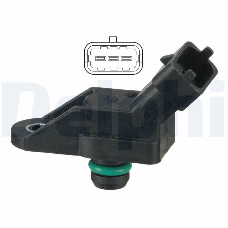 Druksensor in het inlaatspruitstuk (3 pin) past: FIAT DOBLO  LAND ROVER FREELANDER I  OPEL ASTRA G, FRONTERA B, OMEGA B, SINTRA, SPEEDSTER, VECTRA B, ZAFIRA A 1.7D-2.2D 11.96-