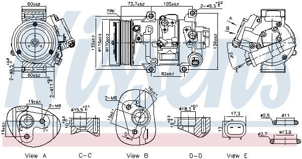 Airconditioning compressor past: PONTIAC VIBE  TOYOTA AURIS, AVENSIS, COROLLA, MATRIX, VERSO 1.33-2.4 10.06-10.18