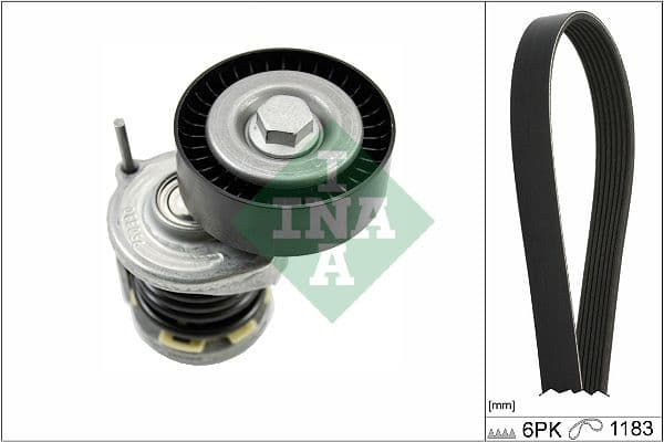Multi-V-riemset met spanner past: SEAT CORDOBA, IBIZA III, IBIZA IV, IBIZA IV SC  SKODA FABIA I, FABIA I PRAKTIK, FABIA II, ROOMSTER, ROOMSTER PRAKTIK  VW POLO IV 1.4D/1.9D 01.00-06.10