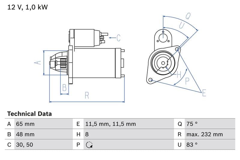 Starter (12V, 1kW, gereviseerd) past: SUBARU FORESTER, IMPREZA, LEGACY I, LEGACY II, LEGACY III, LEGACY IV, OUTBACK 1.5-2.5LPG 08.91-