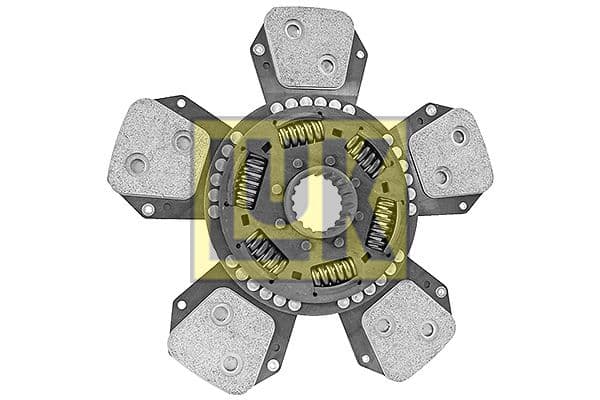 Koppelingsplaat/plaat keramiek (330mm  aantal peddels: 5) past: CASE IH 120 2WD, 120 4WD, 130 2WD, 130 4WD, 140 2WD, 140 4WD  FIATAGRI F 100 DT WINNER, F 110 DT WINNER, F 115 DT WINNER