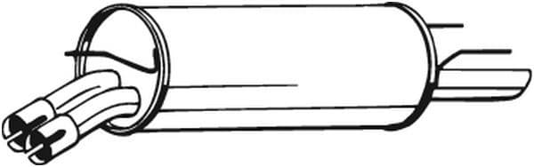 Uitlaatsysteem achterste geluiddemper past: OPEL OMEGA B 2.2 09.99-07.03