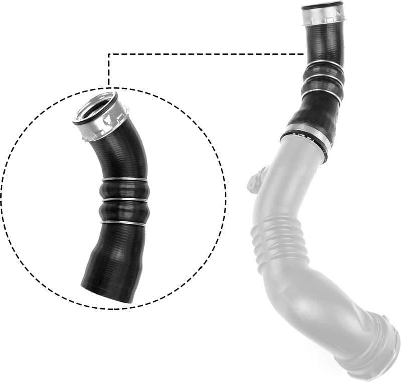 Intercooler slang (diameter 57/63mm, lengte 254mm, zwart) past: BMW 1 (E87) 2.0D 06.04-06.11