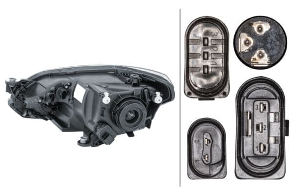 Koplamp Rechts (H4/PY21W/W21, elektrisch, met motor, kleur invoegen: verchroomd) past: VW UP 08.11-07.16