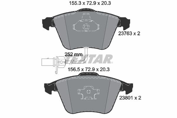 Remblokken set Voor , past: AUDI A4 B5, A4 B7, A6 ALLROAD C6, A6 C6, A8 D3  SEAT EXEO, EXEO ST 1.8-6.0 09.97-05.13