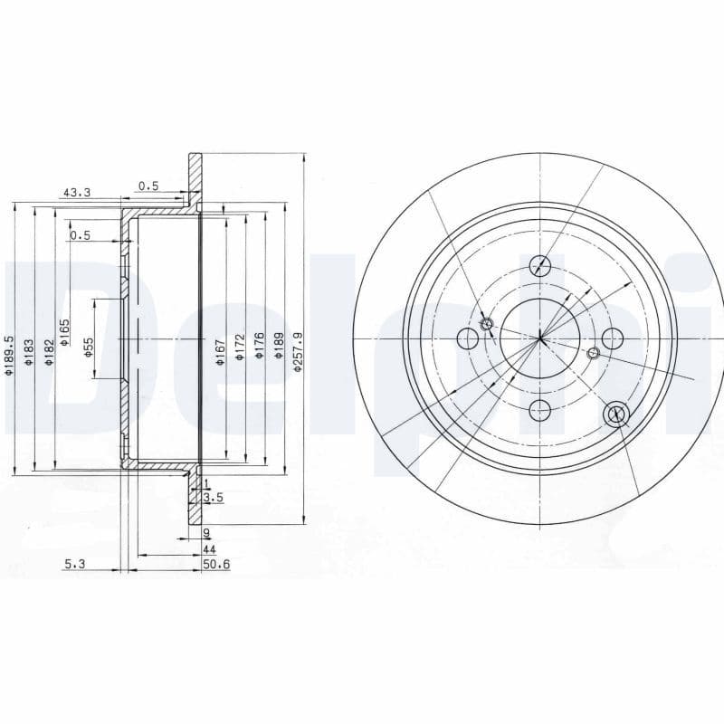Remschijf set (2 stuks) Achter Links/Rechts past: TOYOTA COROLLA, COROLLA VERSO 1.4/1.6/1.8 10.01-03.08