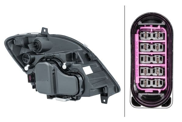Koplamp Links (D1S/H7/PY21W/W5W, elektrisch, met motor) past: MERCEDES SPRINTER 906 06.06-10.13