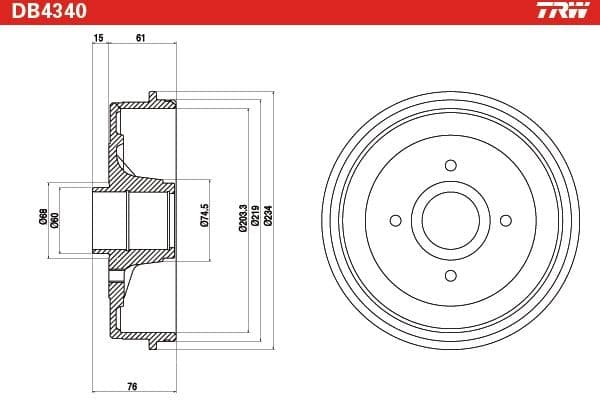 Brake drum Achter past: NISSAN MICRA C+C III, MICRA III, NOTE, TIIDA 1.0-1.6 03.02-08.13
