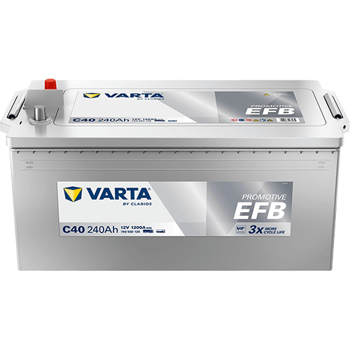 Batterij 12V 240Ah/1200A (EN) PROMOTIVE EFB (L+) 518x276x242 B00 - geen montageflens (Beginnen/EFB)