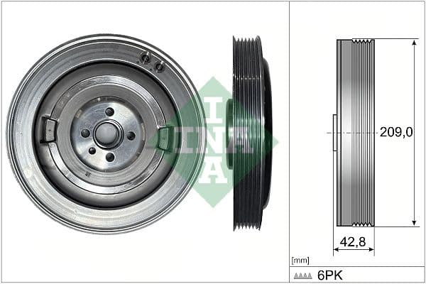 Krukaspoelie (aantal ribben: 6) past: AUDI A4 ALLROAD B9, A4 B9, A5, A6 ALLROAD C8, A6 C8, A7, Q5 2.0D/2.0DH 05.18-