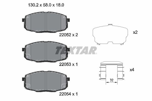 Remblokken set Voor , past: HYUNDAI CRETA, KONA 1.0-2.0 01.16-