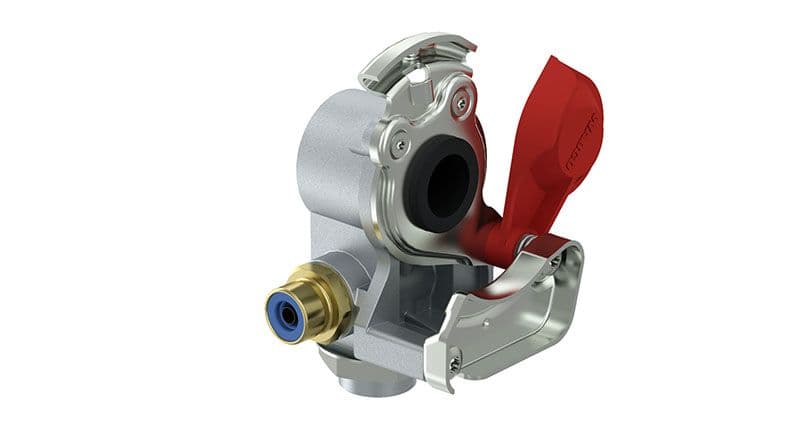 Pneumatische koppeling (door handle, draadmaat M24x1,5mm, kleur red, toepassing aanhangwagen)